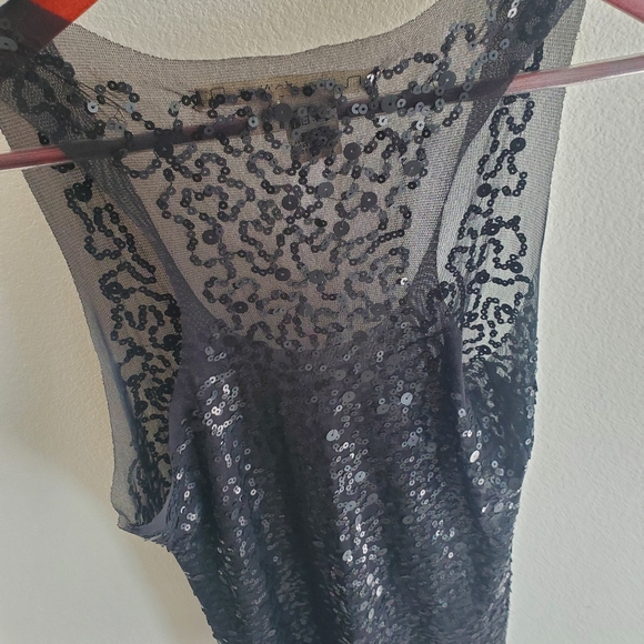 Unique sheer sequined max studio tank top - Picture 2 of 3